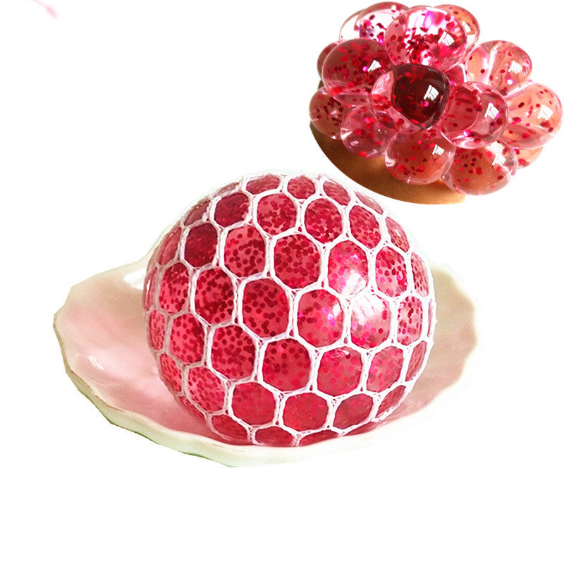 Grape Pop Ball — grape mesh pop squeeze ball, another view