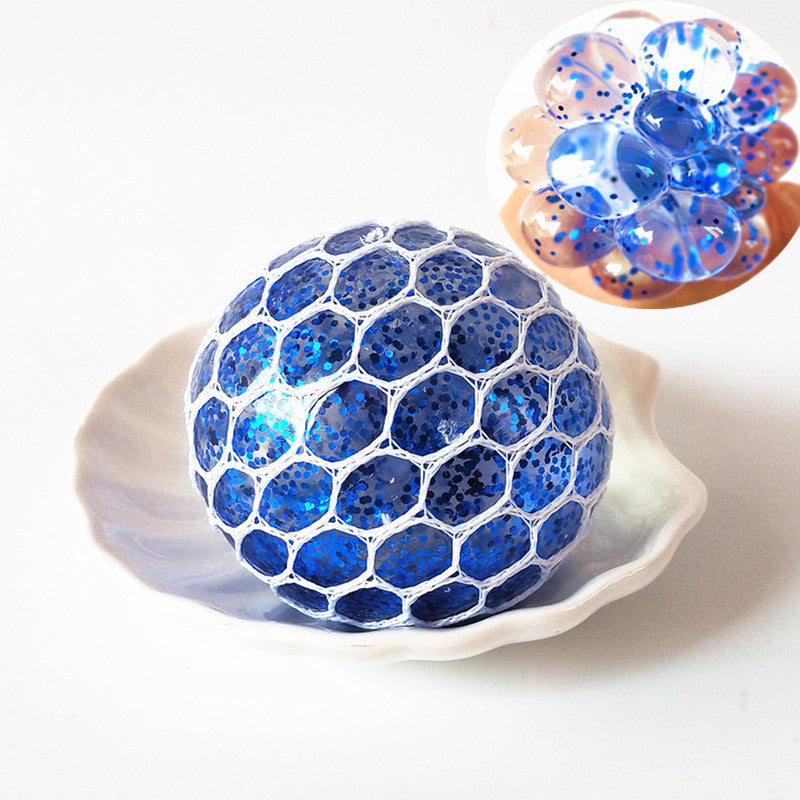 Grape Pop Ball — grape mesh pop squeeze ball, different angle