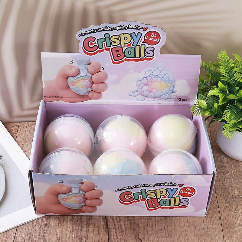Crunchy Squeeze Ball — crunchy squeeze ball filled with crispy beads, another close-up