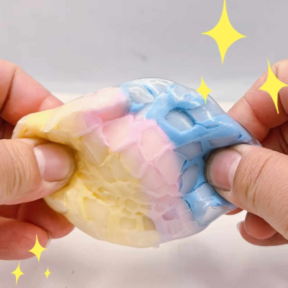 Crunchy Squeeze Ball — crunchy squeeze ball filled with crispy beads, another view