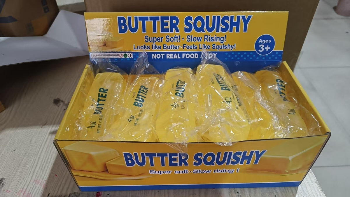 Butter Stick Squishy close-up — smooth yellow slow-rebound surface