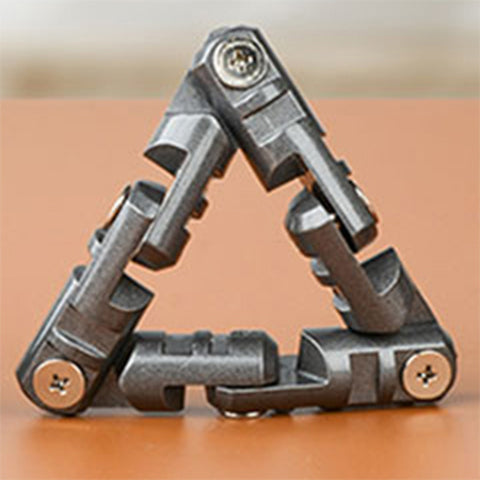 Roller Spinner — metal chain roller fidget for desks, side view