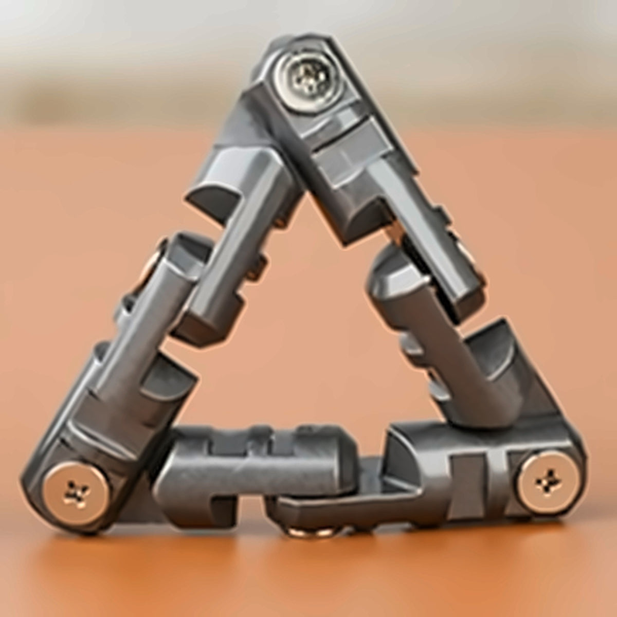 Roller Spinner — metal chain roller fidget for desks, side view