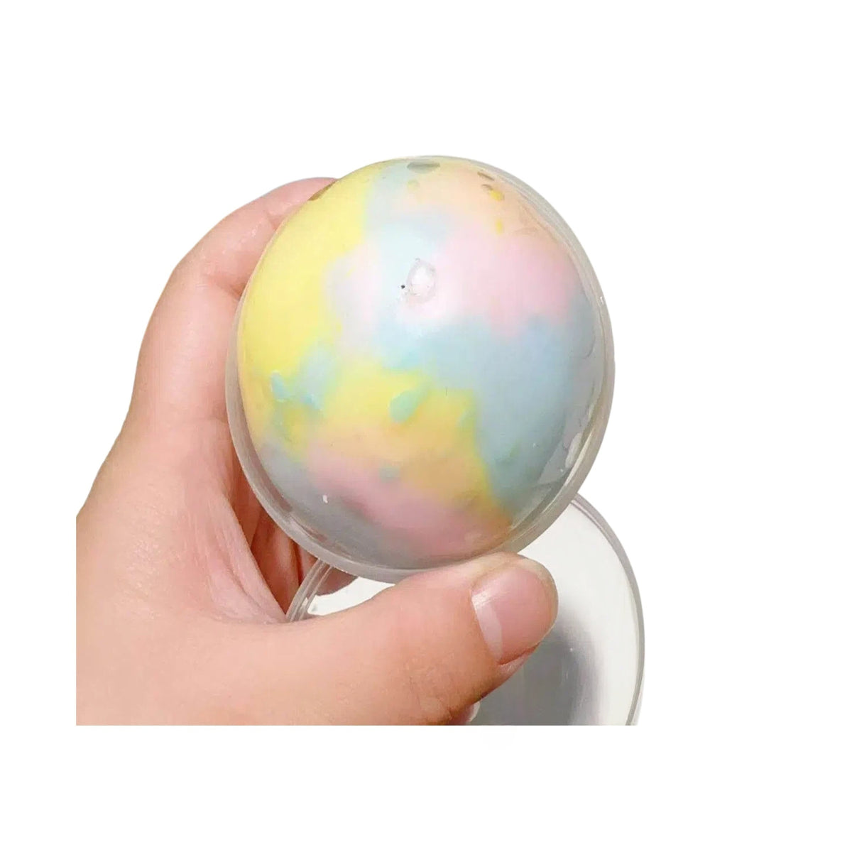 Crunchy Squeeze Ball — crunchy squeeze ball filled with crispy beads, side view